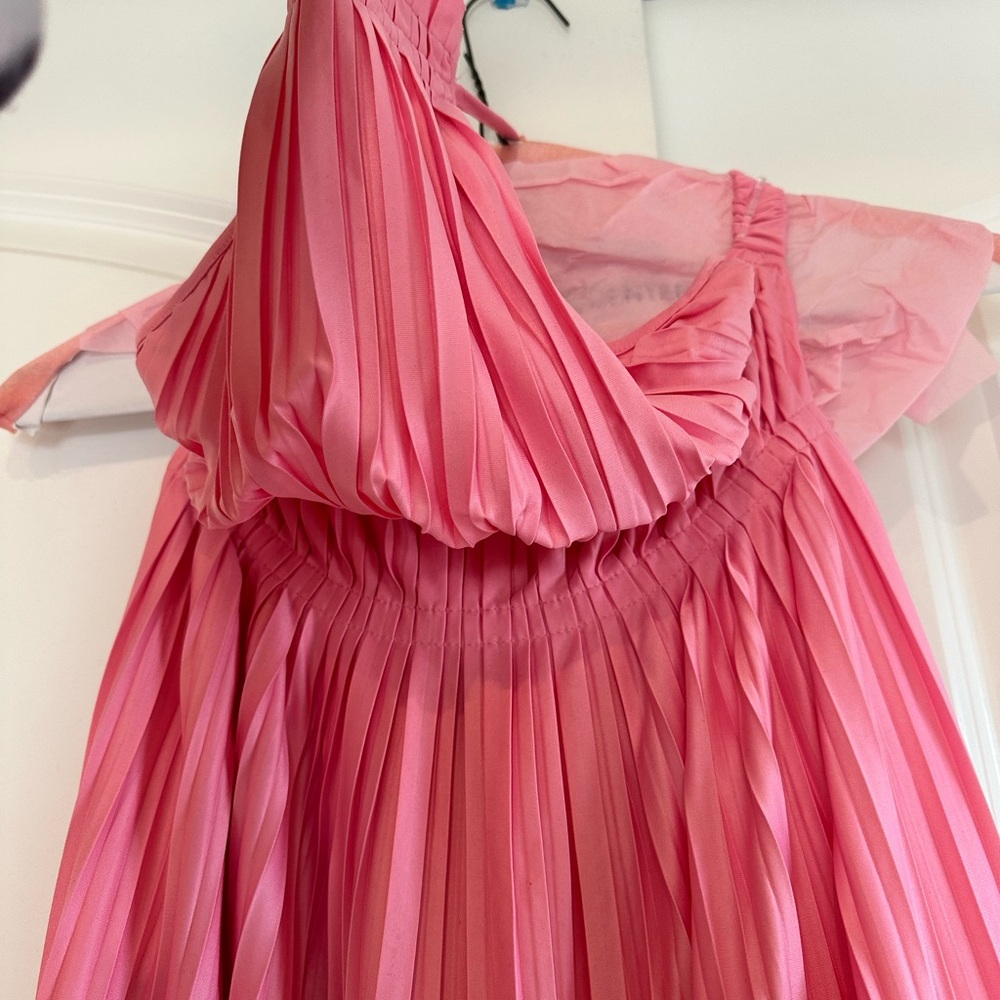 Sleeveless Pink Halter Wedding Guest Dress - Picture 6 of 6